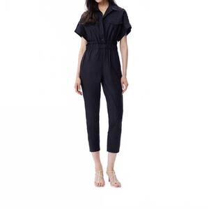 NEW THEO THE LABEL echo paper bag jumpsuit in black